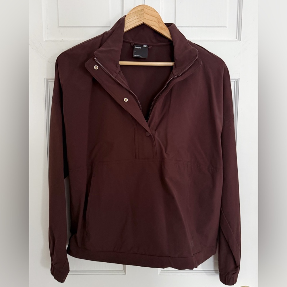 GAP (GapFit) Deep Burgundy Half-Zip Active Jacket